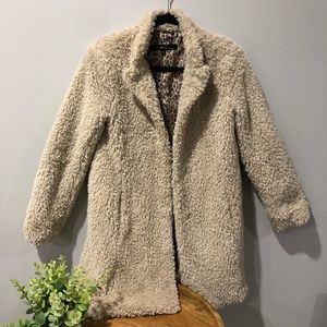 Kenneth Cole Faux Fur Mid-length Teddy Coat XS